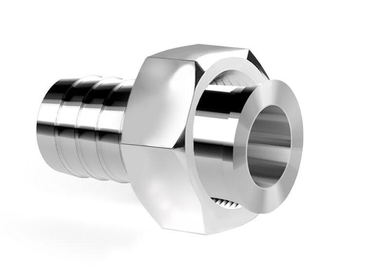 Slangekobling med cylindrisk gevind