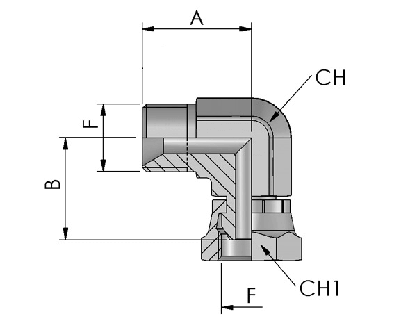 Adapter 90°, BSP X BSP 60° konus