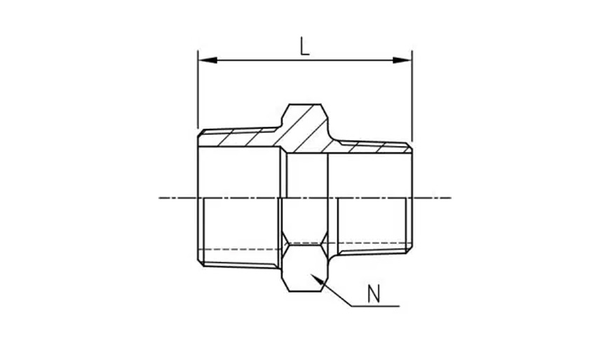 Tegning af reduktionsnippel