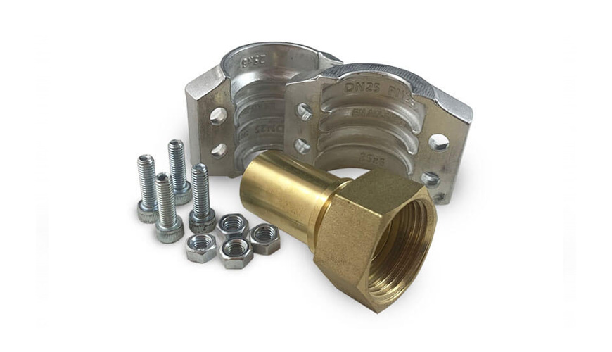 Spændebakkekobling messing, aluminium - indvendigt gevind