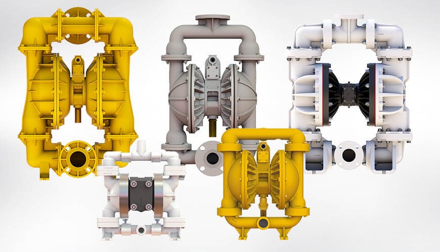 Versamatiske luftdrevne membranpumper (AODD) i plast og metal til industrielle processer