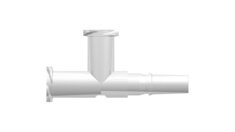 Luer-hun (2) til luer-han T-fitting (1)