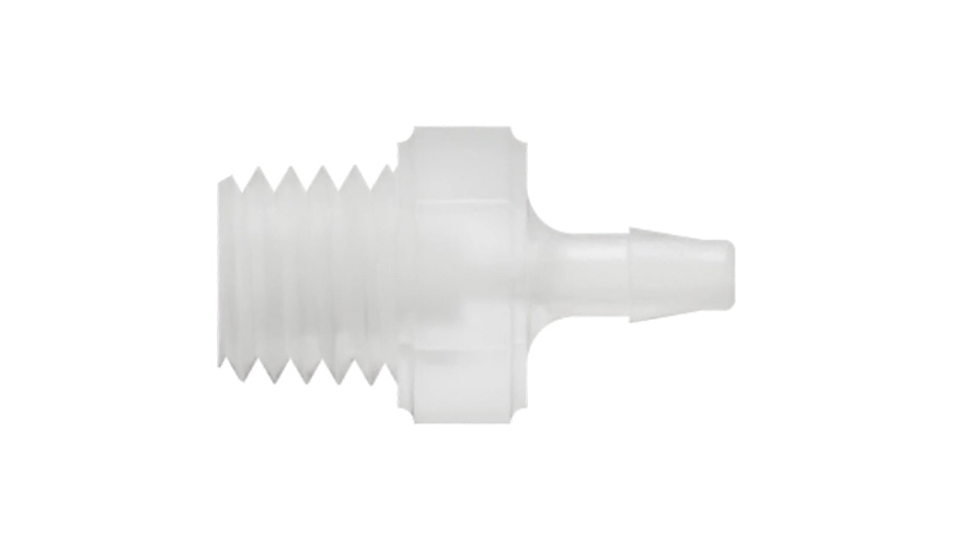 1/16" x 10-32 gevindskåret slangenippel
