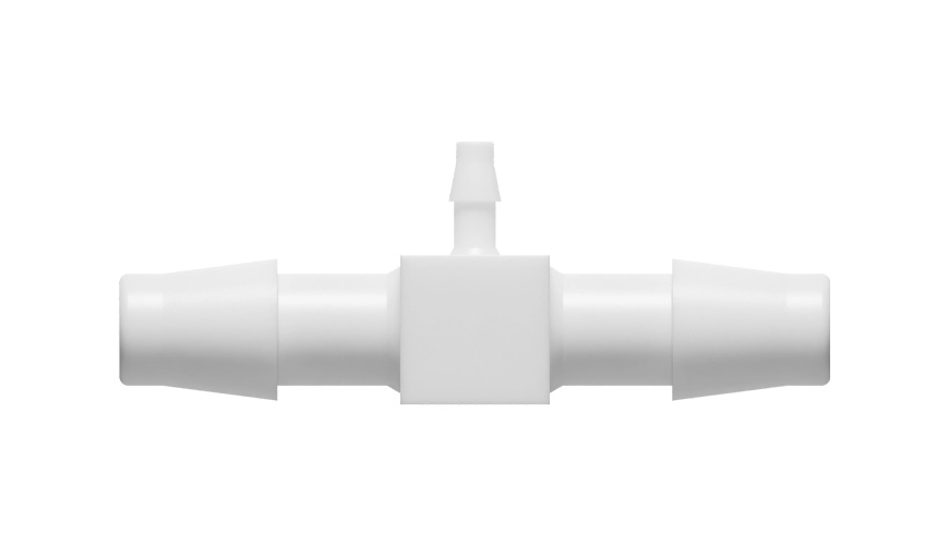 3/8" x 3/8" x 1/8" reducerende T-slangenippel