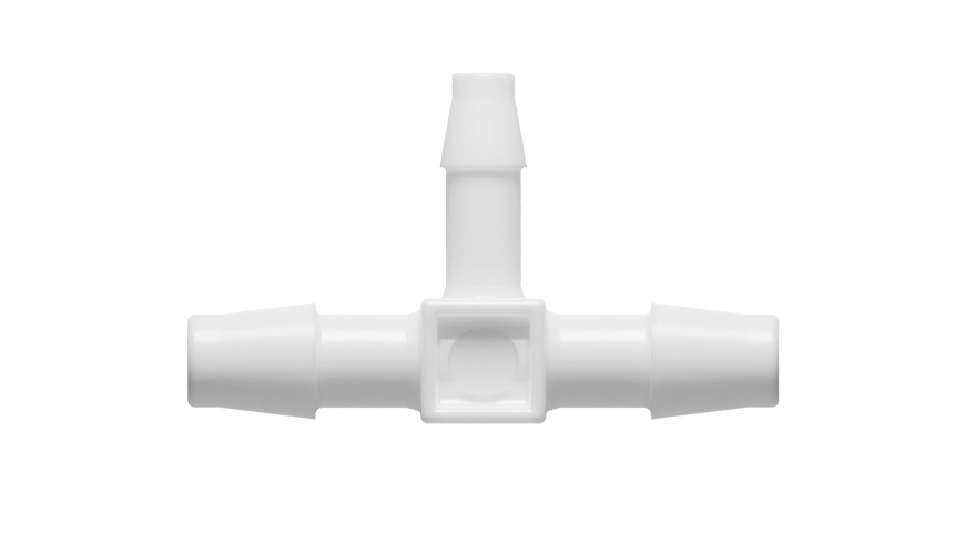 3/8" x 3/8" x 1/4" reducerende T-slangenippel