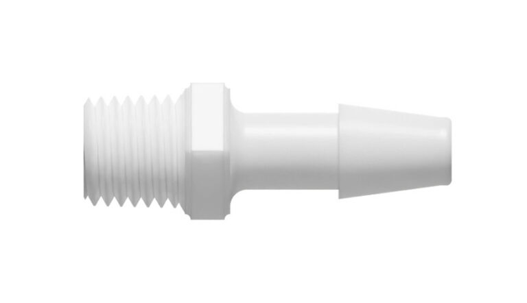 3/16" x 1/16-27 NPT gevindskåret slangenippel
