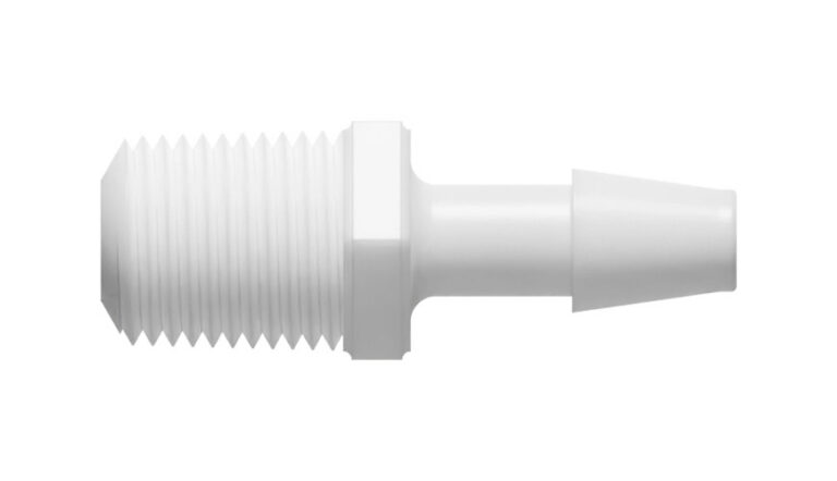 3/16" x 1/8-27 NPT gevindskåret slangenippel